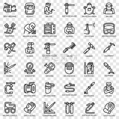 设备用品,轮廓,焊工,图标集,面具,直的,建筑业,钢铁,焊接,服务