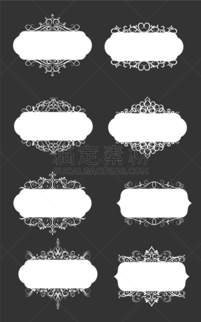 标签,过时的,有叶的,漩涡形,华丽的,古老的,收集,复古,庆祝,怀旧