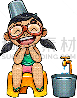 水,儿童,男孩,可爱的,送水节,小罐,湿,湿透,大桶,庆祝