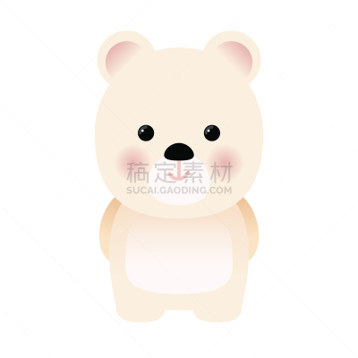 可爱的,白色,熊,卡通,幽默,白色背景,分离着色,南极洲,背景分离,南冰洋
