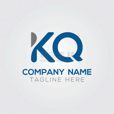 initial alphabet kq logo design template abstract