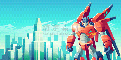 城市,自动的,外星人,卡通,武士,玩具,拳头,技术,站