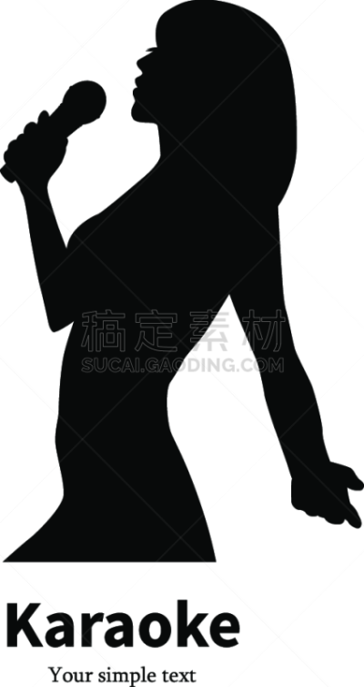 麦克风,女孩,分离着色,轮廓,白色,人,歌手,表演者,剪影,唱