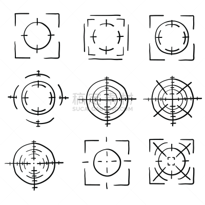 乱画,绘画插图,靶子,矢量,动物手,漫画,推铅球,高雅,瞄准,绘制
