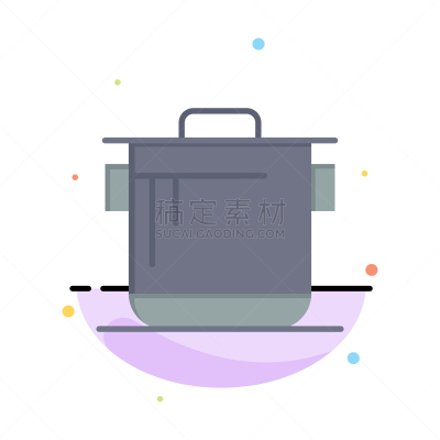 炊具,彩色图片,抽象,平坦的,图标,厨房,稻,可爱的,热,烹调