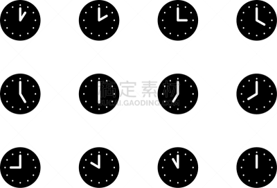 时间,计算机图标,9点整,5点整,线条,12点整,背景分离,午夜,倒计时,11点