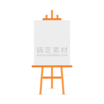 画布,空的,木制,矢量,方形画幅,画架,轻蔑的,白色,背景,正下方视角