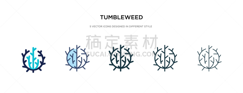 tumbleweed icon in different style two colored