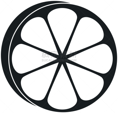 half orange citrus fruit icon
