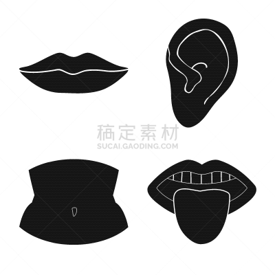 部分,符号,动物躯干,腰部,分离着色,红色,人,唇膏,收集,设计