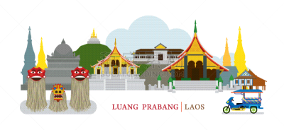老挝,琅勃拉邦,国际著名景点,香通寺,传统,房屋,图像,矢量,旅游目的地,建筑