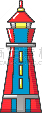 塔,图标,漫画,警告标志,分离着色,海上运输,房屋,图像,海洋,航海