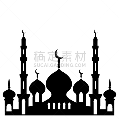 清真寺,化妆舞会服,玛塔哈莉,酋长,户外,图像,矢量,分离着色,剪影