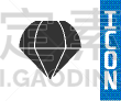 grey parachute icon isolated on white background