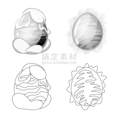 史前时代,动物,标志,分离着色,可爱的,白色,幻想,图像,收集,设计
