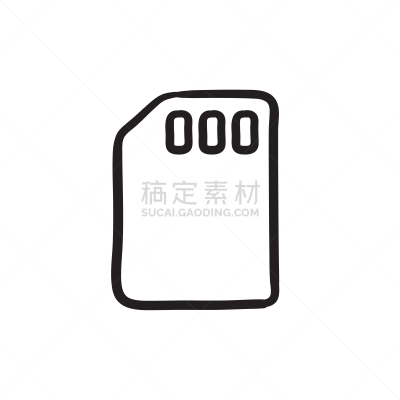 SIM卡,草图,计算机图标,分离着色,轮廓,直的,技术,图像,移动式,绘制