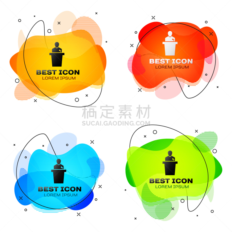 分离着色,演说家,计算机图标,白色背景,黑色,商务,发言人,经理,沟通,讨论
