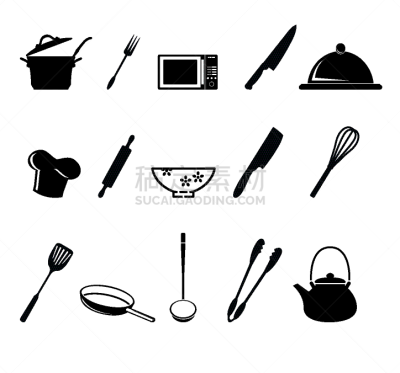 厨房器具,组物体,金属,家庭生活,饮食,图像,矢量,拿着,收集,烹调