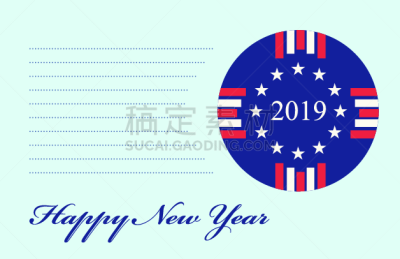 模板,2019,矢量,新年前夕,绘画插图,创造力,明信片,美国,抽象,设计