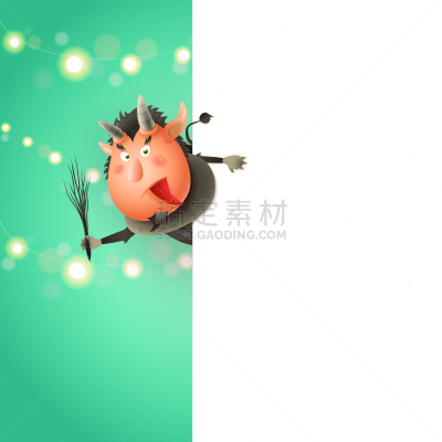 可爱的,厚木板,节日,幸福,克朗普斯,性格,模板,左撇子,庆祝