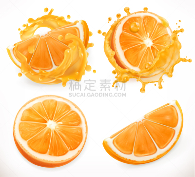 清新,水果,三维图形,橙汁,现实主义,饮料,食品,维生素,溅,流动