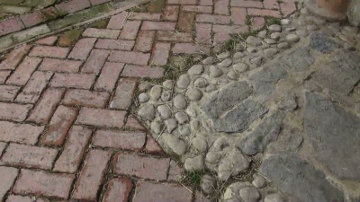路径，砖块，地面，行走