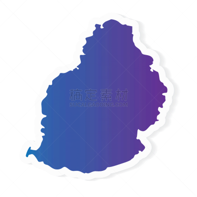 毛里求斯,山,波兰,热带气候,印度洋,阴影,乡村风格,绘画插图,色彩渐变,东
