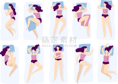 多样,注视镜头,女孩,举起手,姿态,女人,夜晚,分离着色,睡觉,弯曲