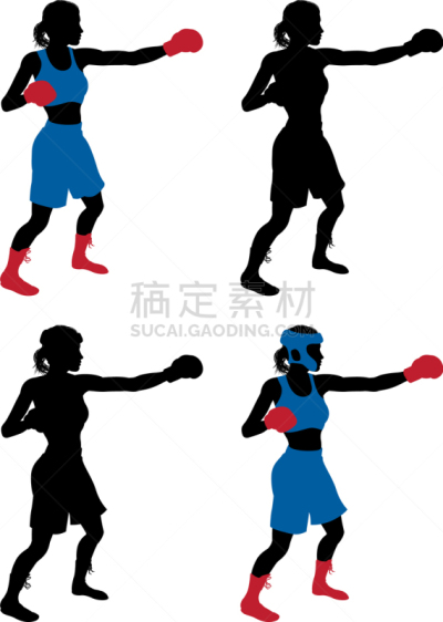 拳击,女性,分离着色,白色,人,运动,头饰,拳击型健身运动,图像,女人