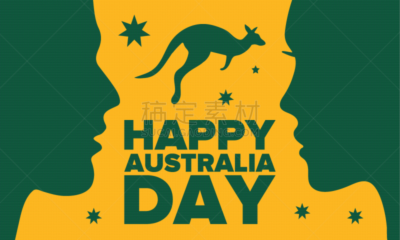 贺卡,一月,australia day,澳大利亚文明,幸福,矢量,国内著名景点,背景,袋鼠
