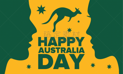 贺卡,一月,australia day,澳大利亚文明,幸福,矢量,国内著名景点,背景,袋鼠