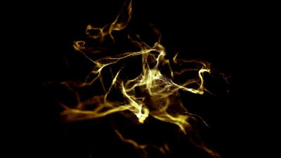 用点在黑色背景上三维渲染抽象数字粒子。