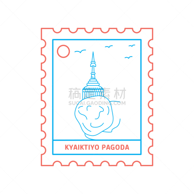 红色,蓝色,吉谛瑜佛塔,分界线,无形的,城市,旅行者,地形,日落