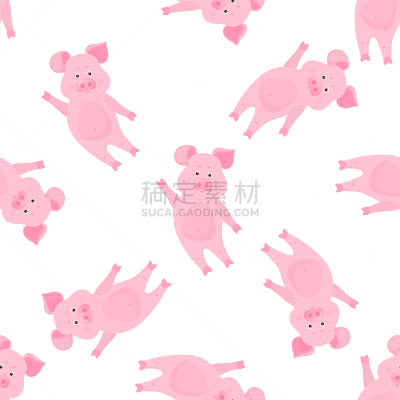 可爱的,猪,动物,卡通,幽默,农业,传统,春节,纺织品,坐