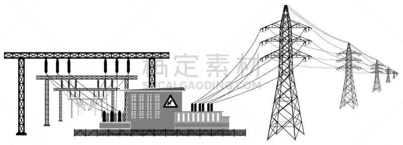 变电所,注意高压标志,线条,多代家庭,材料,精力,电,技术,生物学