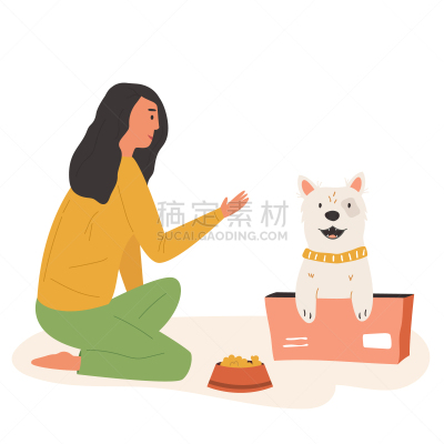 狗,志愿者,街道,青年人,女孩,可爱的,肖像,慈善捐赠,肮脏的,动物