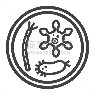 皮氏培养皿,细菌,药,线图标,分离着色,微生物学,不卫生的,概念,图像,收集