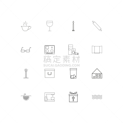 轮廓,直的,用具,计算机图标,蜡烛,咖啡,擀面杖,冰箱,房屋,热饮