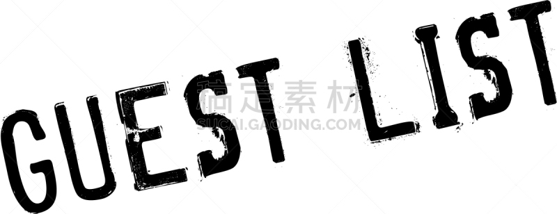 宾客名单,橡皮章,分离着色,传媒,白色,红色,事件,流行音乐会,抵押文件