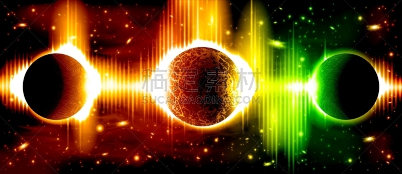 太空,背景,红色,闪亮的,图像,矢量,行星,北极光,南极光,发光