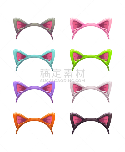 头带,猫,幽默,动画片,动物耳朵,可爱的,粉色,收集,庆祝