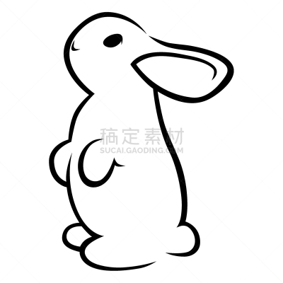 可爱的,白色,兔子,轮廓,宠物,复活节,野生动物,图像,哺乳纲,站