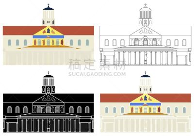 户外,长方形会堂,墙,圣保罗市,国际著名景点,罗马,世界遗产,著名景点,绘画插图,建筑