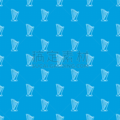 竖琴,式样,分离着色,轮廓,音乐,传统,几何形状,踏板,重复