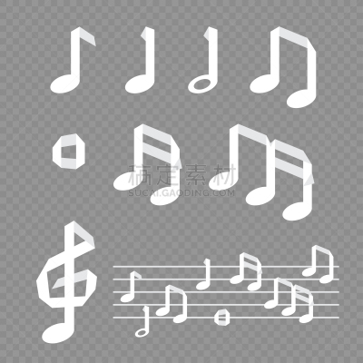 折纸工艺,音符,纸,音乐,几何形状,背景分离,灰色,技术,调号