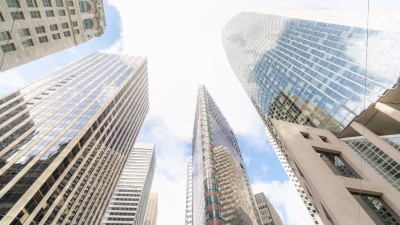 延时 旧金山城市景观办公室摩天大楼背景