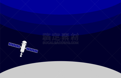空间站,行星,太空,卫星天线,轨道运行,椭圆形,蓝色背景,太空船,有序,无线电通信装置