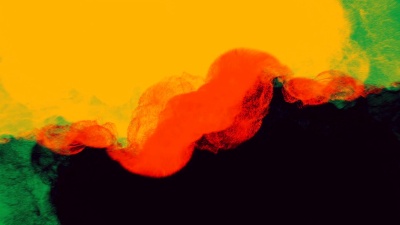 粒子的多次爆炸和相互混合，2D动画图形
