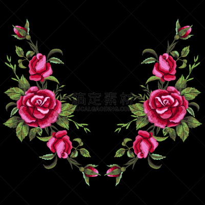 玫瑰,红色,t恤,矢量,缎子,式样,刺绣,贺卡,花,缝纫