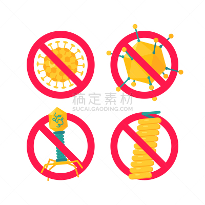 标志,扁平化设计,风险,健康保健,不卫生的,卫生,机敏,停止